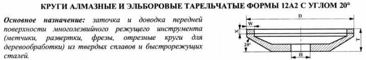 Круг алмазный 12А2-20град (тарельчатый) 100х6х2х12х20 АС4 100/80 100% В2-01 15,6 карат