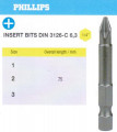 Биты крестовые РН1х 75мм S2 цилиндр. с насечкой DIN3126 хв-к Е1/4 PROFI